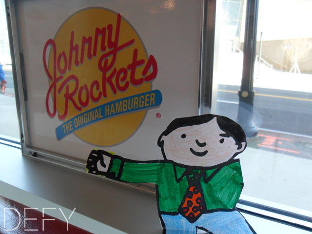 Flat Stanley at Johnny Rockets