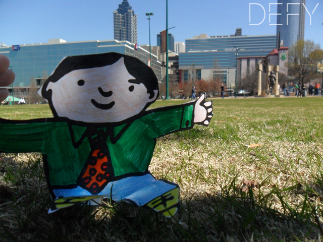 Flat Stanley at Centennial Olympic Park