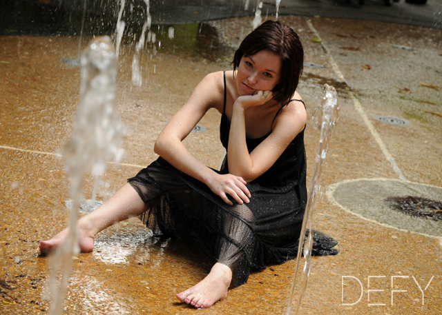 Sitting in Fountain