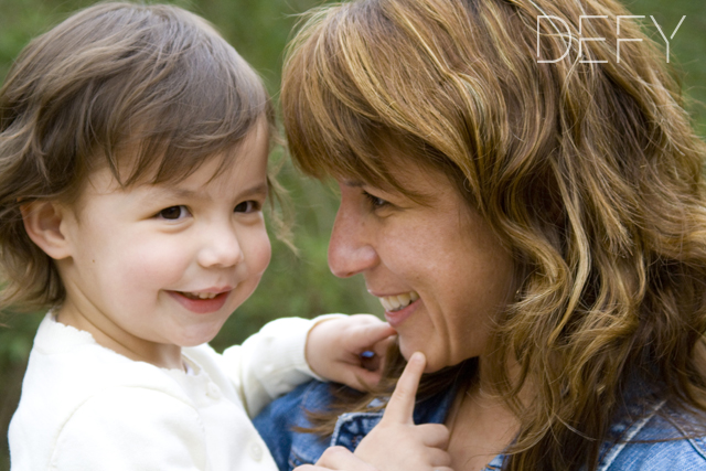 Girl with Mom Close