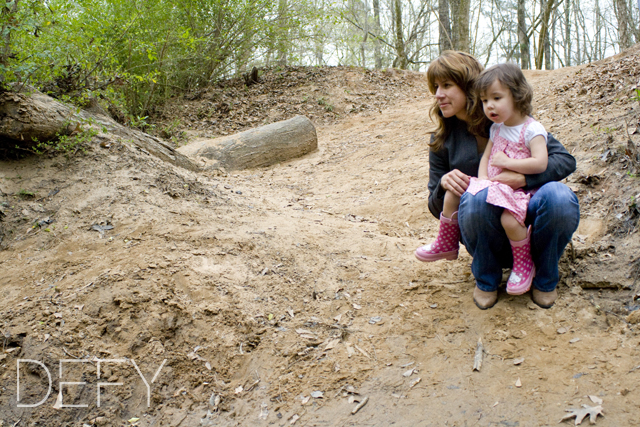 Mom and Girl Looking at Water