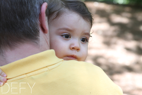 looking over daddy's shoulder