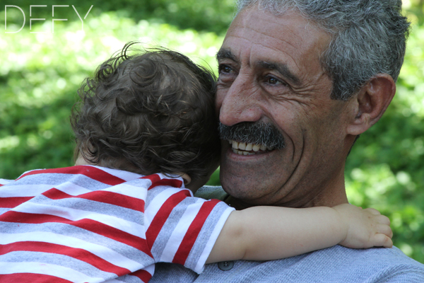 sweet hug for grandpa