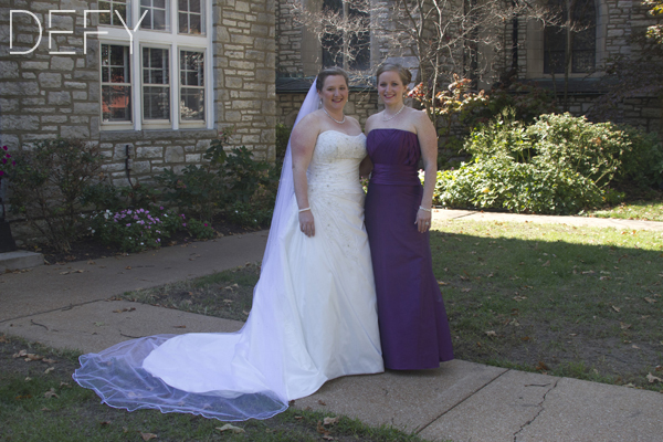 Bride and maid of honor