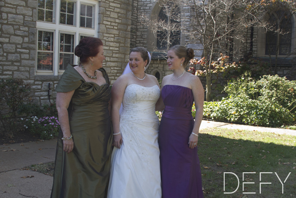 Bride with her mother and sister