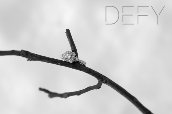 engagement ring in snow