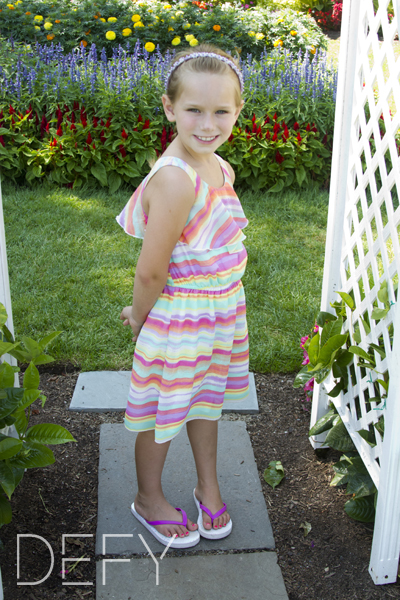 flip flops and a pretty dress