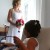 flower girl and bride moment